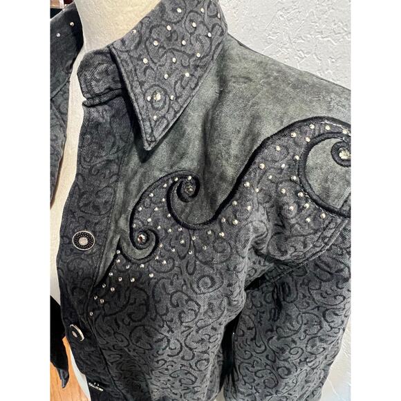 Vintage 80s/90s Caché Studded Cropped Jacket – XS – Rare Find - Picture 11 of 16